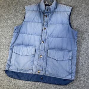 Vintage Cabelas Puffer Down Vest - Blue Faded - Well-Worn - Mens Medium